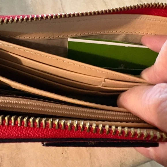 Kate Spade Red Zip Around Leather Wallet - Picture 15 of 15